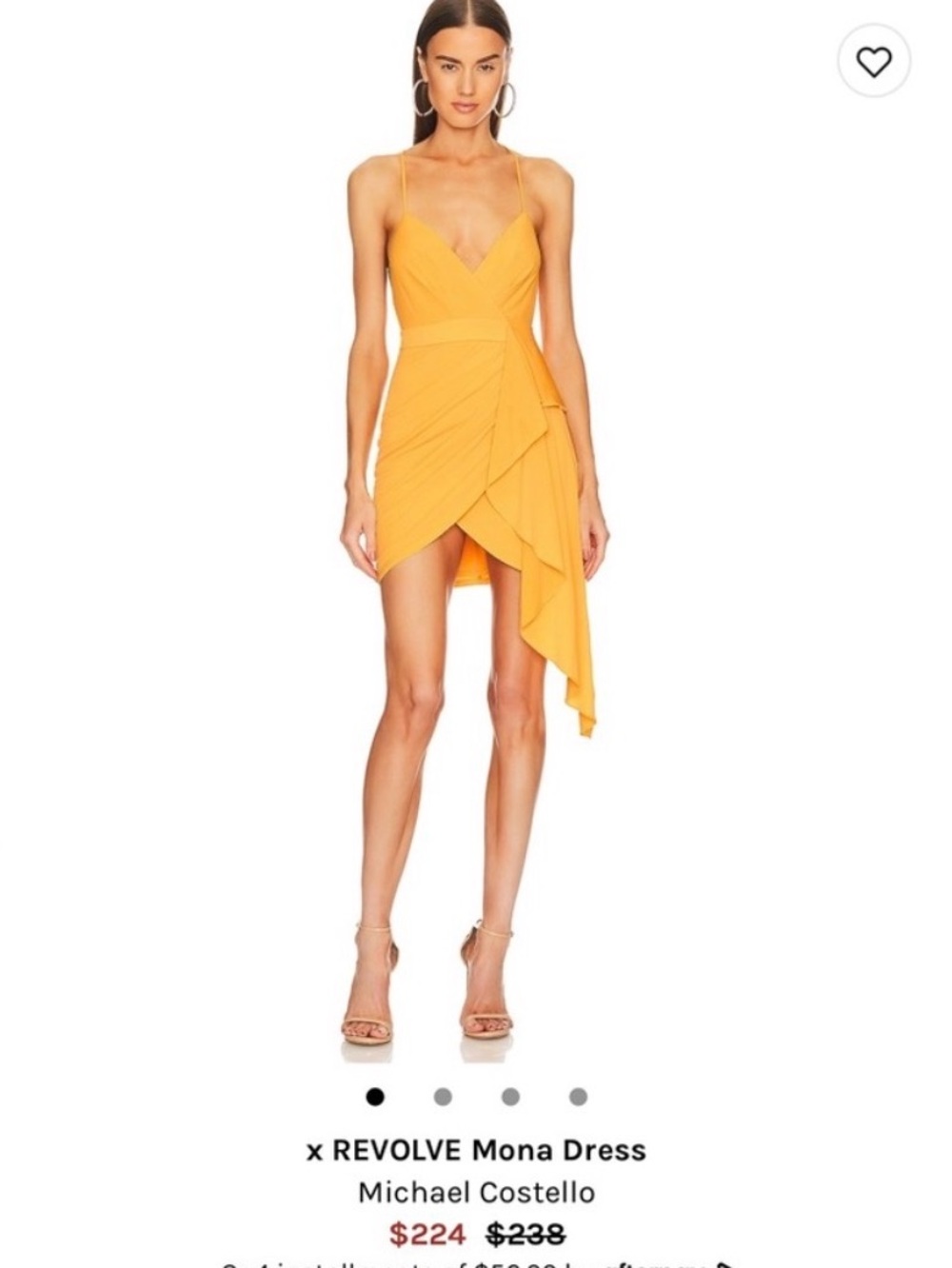 Michael Costello Mustard Wrap Mini Dress